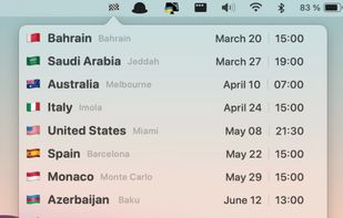 GP Calendar screenshot 2