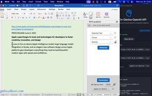 Apple Intelligence in Microsoft Word (using Foundation Language Models)