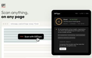 The Chrome extension scans selections or full posts on any page. One click gets a verified score, flagged sentences with named signals, and a suggested rewrite you can apply in place.