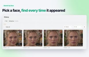Face search: pick a face and find every time it appeared. No need to register faces first.