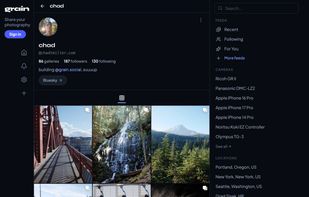 Grain social: user profile