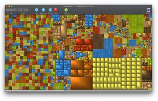 GrandPerspective view after scanning a source. Showing dark mode compatibility (macOS Mojave only)
