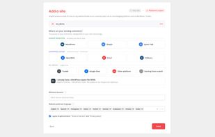 Add your site and import from anywhere—WordPress, Disqus, Hyvor Talk, and others