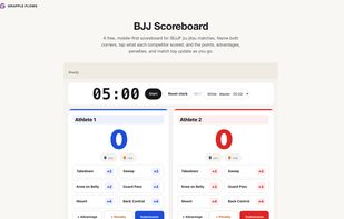 Free BJJ tools, including a round timer and tournament bracket generator