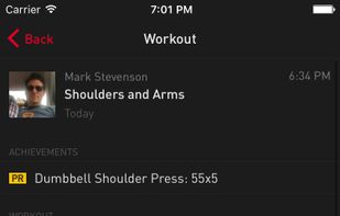 Dive into any completed workout. See all the exercises, sets and reps, PRs, and leave a comment or fist bump.