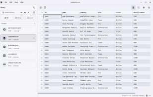 CSV Table View in Light theme