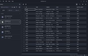 Virtualized table for large CSV files
