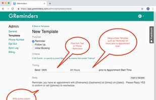 Customize your Reminder Templates