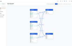 The relationship graph maps how your tables reference each other.