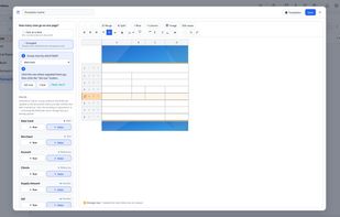 Design a document layout once — invoices, quotes, receipts, certificates — and your table data fills it in, ready to export as a multi-page PDF.