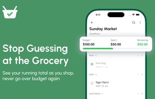 Live running total against your budget while you shop