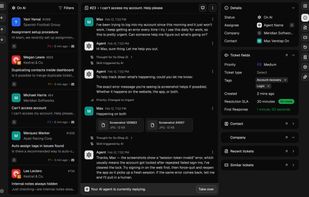 Support Agent handling a customer conversation