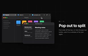 Pull a tab off, or use pop-out, to make it a window of its own again