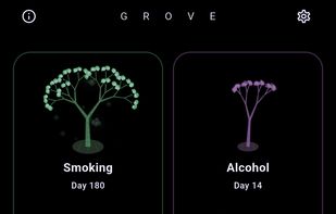 Home screen populated with habit trees
