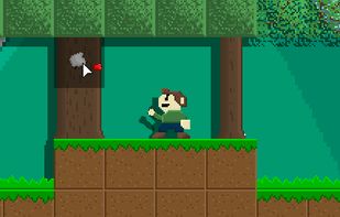 A player punching a tree.