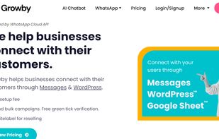 Homepage of Growby WhatsApp Marketing Software