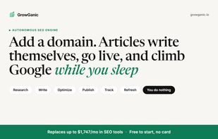 Point the engine at your domain and it researches, writes, optimizes, publishes, tracks and refreshes on its own. You do nothing.