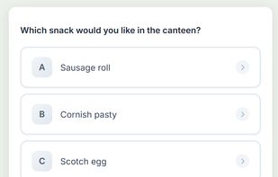 Interactive mobile polls and quizzes with configurable passing scores and retries
