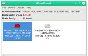 Main window - One of the drives is failing