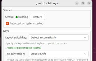 gswitch Keyboard Layout Corrector screenshot 1