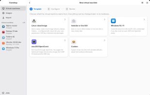 New virtual machine from a template, on Linux (GTK 4 and libadwaita)
