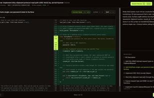 You can review and leave comments on the code directly from the UI