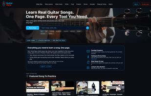 Homepage with 2700+ songs browsable by genre, decade and tuning