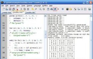 GUSEK (GLPK Under Scite Extended Kit) screenshot 1