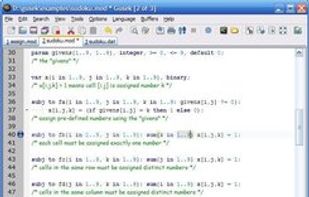 GUSEK (GLPK Under Scite Extended Kit) screenshot 1