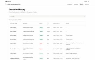 Full scenario execution history