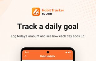 Track measurable habits like water intake and review progress, streaks, activity and trends.