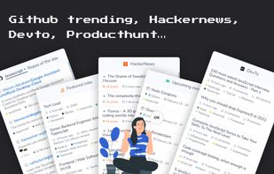 Multiple data sources: Hackernews, producthunt, dev.to, reddit, hashnode...