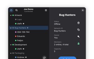 View selected network details