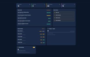 Halden Pro dashboard — jobs, invoices, revenue, and quick actions in one view.