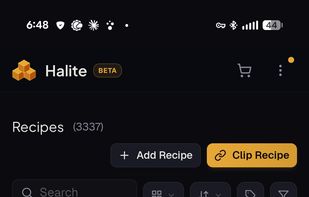 Homepage of Halite in grid view on mobile.
