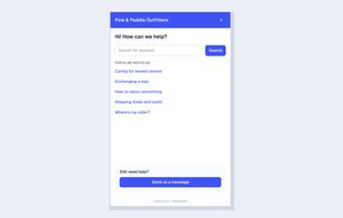 A help widget for your website that searches your articles