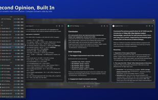 Switch AI models mid-conversation to compare answers side by side.