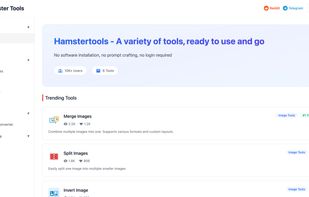 Hamstertools Home, display all trending tools