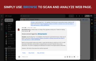 Hana can browse the internet and consider context from web pages.