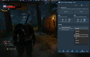 Performance overlay can be customized in-game through the quicktools widget.