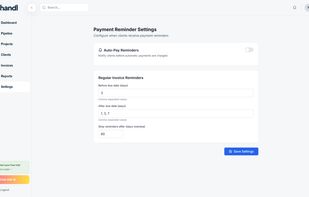 Automated payment reminders sent before and after invoice due dates