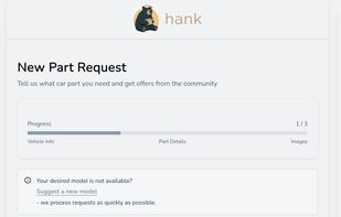 New Part Request - Select your vehicle