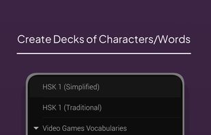 Create decks of characters/words.