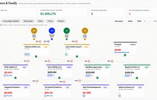 Entity structure map for LLCs, S-Corps and trusts