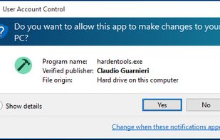 Hardentools screenshot 2