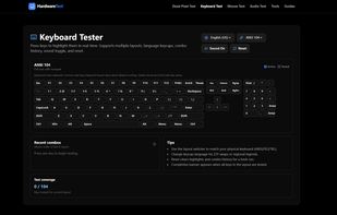 Keyboard Input Test - Check every key press and test for keyboard ghosting with visual feedback.
