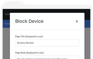 Access control features: log users out or block them, plus simple 2-factor authentication.