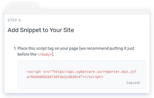 Simple installation: it's just a single one-line code snippet to set up Hawk.