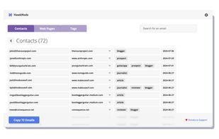 Built-in list manager. Tag, sort and export