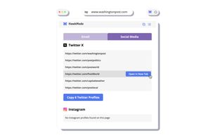 Shows all social media profiles on the page